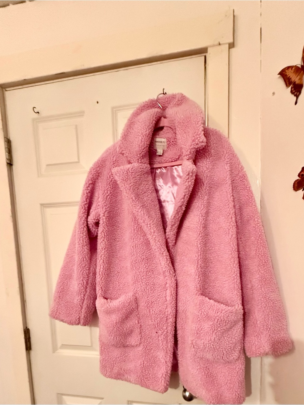 Forever 21 Pink Teddy Sherpa Coat for Kids